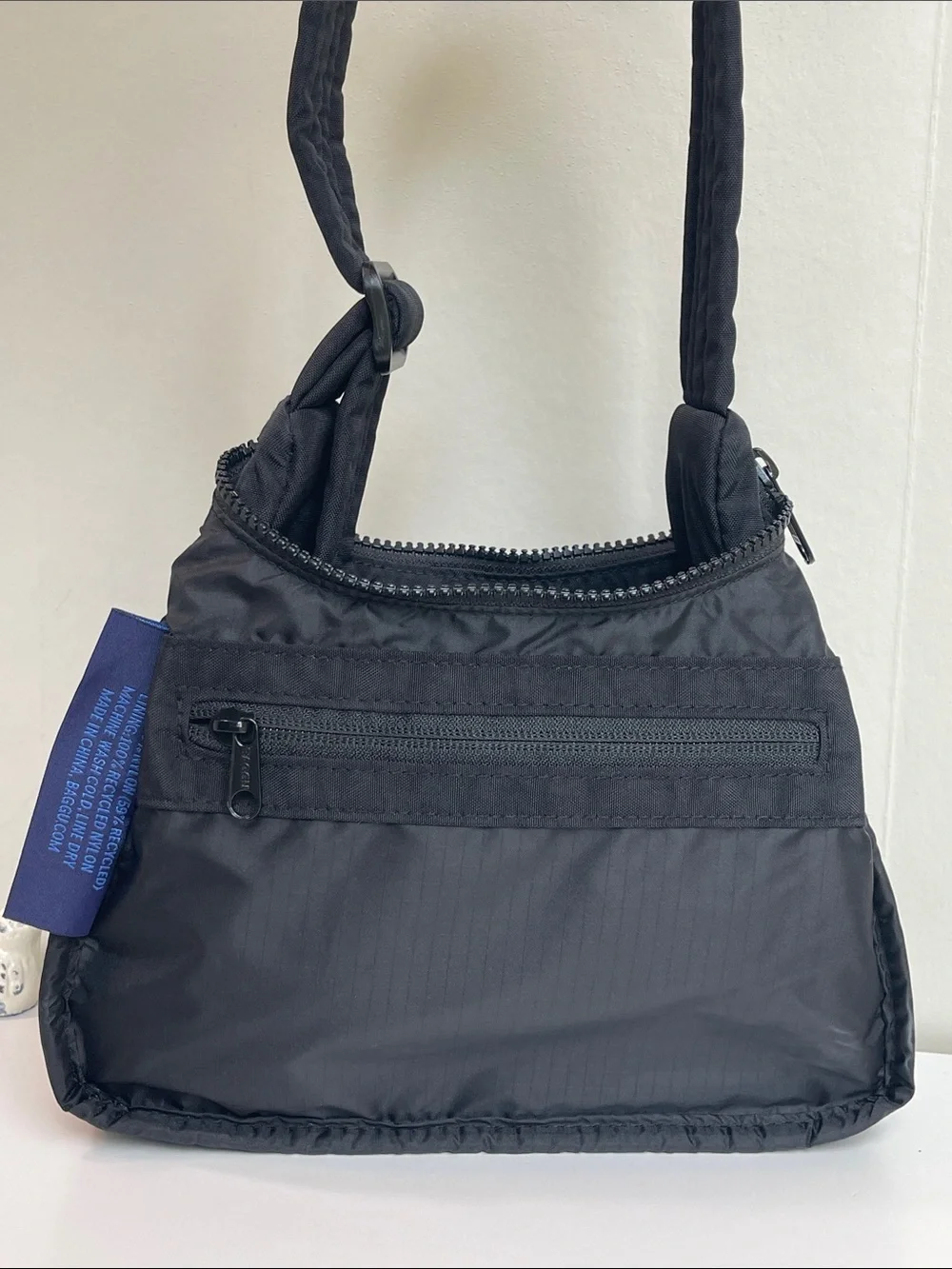 BAGGU UO Exclusive Embroidered Bow Mini Nylon Shoulder Bag